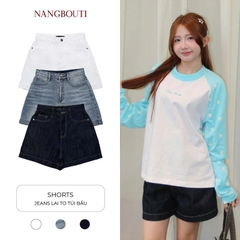 S3700 - Short Jean lai to túi bầu