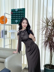 D6256- D lụa nhún eo cột nơ