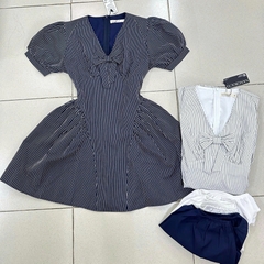 D6251 - D sọc nơ ngực kèm lót trong