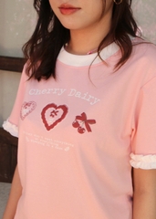 A29449 - A thun cổ tròn bèo tay in Cherry Dairy