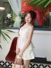 A29885- Áo 2 dây hoa nhí thắt nơ eo