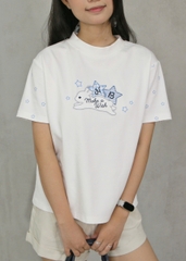 A29847- Áo thun gọn cổ tròn in thỏ Make a wish