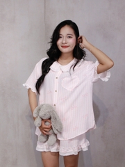 SE1946- SE bộ 2 món phối ren túi trái tim 2609