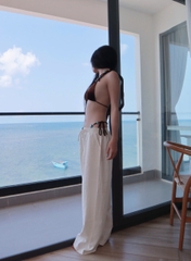 Q9789-  Q vải ống cong lưng thun