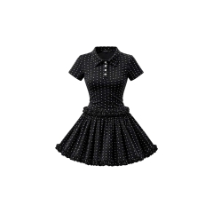 D6299 - Đầm polo nữ dáng xòe viền bèo