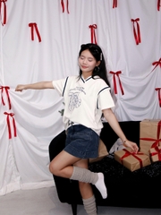 A29152 - A thun phối bo dệt sọc in nơ For we