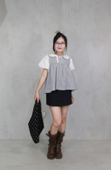 A29627 - A babydoll cổ sen phối