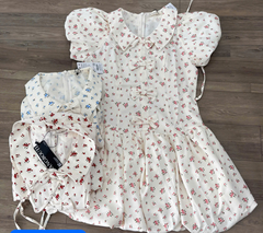 D6287 - Đầm bí phối nhiều nơ buộc eo