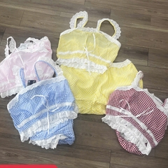 SE2136- SE áo 2 dây phối ren kèm short ngắn