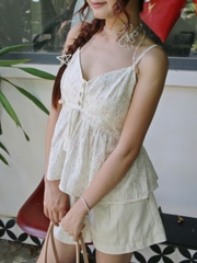 A29885- Áo 2 dây hoa nhí thắt nơ eo
