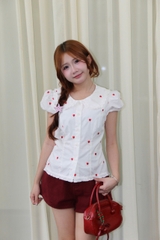 A29868 - Áo cổ sen buộc eo