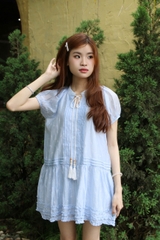 D6151 - D babydoll bèo lai xếp li dọc