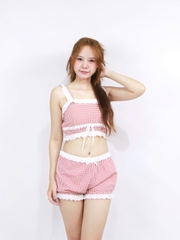 SE2136- SE áo 2 dây phối ren kèm short ngắn