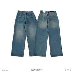 Q8626 - Q Culottes Jeans ống suông 2 túi mổ trước