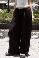 Q9787- 	Q linen nữ ống rộng lưng thun