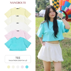 A29876 - Áo thun trơn crop tay lở