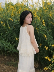 A28244 - A yếm xô thêu buộc nơ