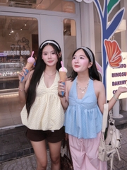 A29684 - A cổ yếm lai bí buộc nơ chấm bi