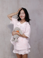 SE1946- SE bộ 2 món phối ren túi trái tim 2609