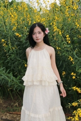 A28244 - A yếm xô thêu buộc nơ