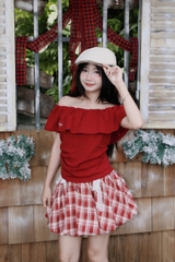 A29249 - A thun trễ vai thêu FLE..Muse