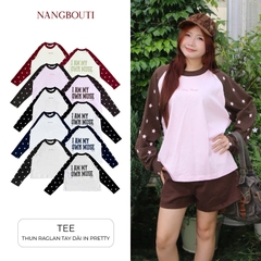 A29901- Áo thun raglan Tay Dài in Pretty
