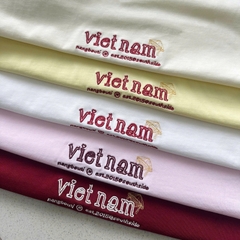 A29942- Áo thun boxy thêu Vietnamese ngôi sao