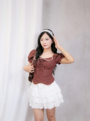 V4059 - V ngắn lưng thun tầng