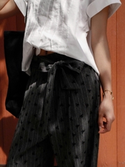 Q8698- Q sọc lưng thun kèm dây cột nơ