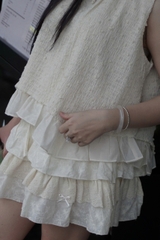 V3996 - V ngắn tầng xô thêu đính nơ