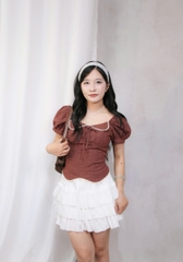 V4059 - V ngắn lưng thun tầng