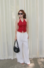 A29930- Áo thun kiểu cổ yếm cài nút