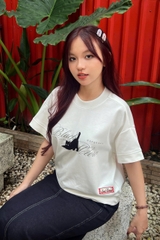 A29842- Áo thun crop in thêu Meow