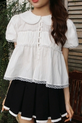 A29283 - A babydoll cổ sen phối ren