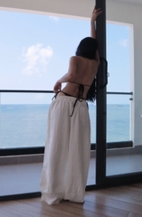 Q9789-  Q vải ống cong lưng thun