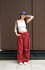 Q9901-	Quần khaki ống cong style cạp trễ
