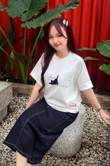 A29842- Áo thun crop in thêu Meow