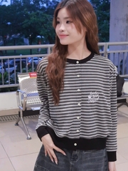A29202 - A Cardigan sọc thêu Angel