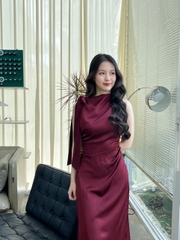 D6256- D lụa nhún eo cột nơ