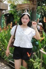 A29647-  babydoll buộc nơ trước kèm áo trong 1703
