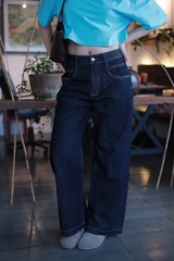 Q9835 - Quần culottes jeans túi bầu rã túi