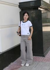 Q9769 - Q Culottes Jeans túi bầu lai thường