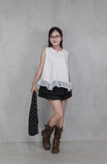 A29573 - A SN xô thêu phối bèo lai