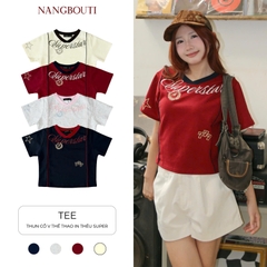 A29896- Áo thun cổ v thể thao in thêu Super