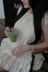 V3996 - V ngắn tầng xô thêu đính nơ