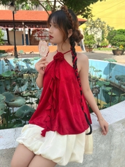 SE1960 - SE yếm phối ren váy bí