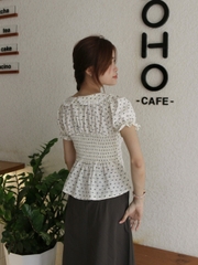 A29211 - A cổ sen phối ren smocking sau