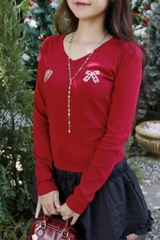 A29075 - A kiểu TN cổ V ren xỏ dây