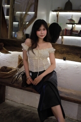 V4117 - Váy lụa dài đuôi cá