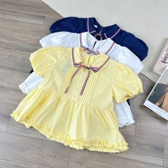 A29644 - A babydoll nhấn li trước lai bèo